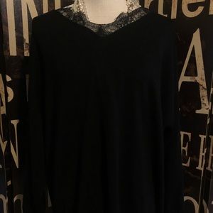 ❀ black lace long-sleeve shirt ❀